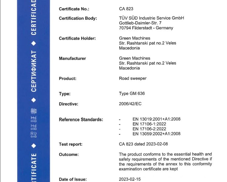 GM 636 TUV Certificate